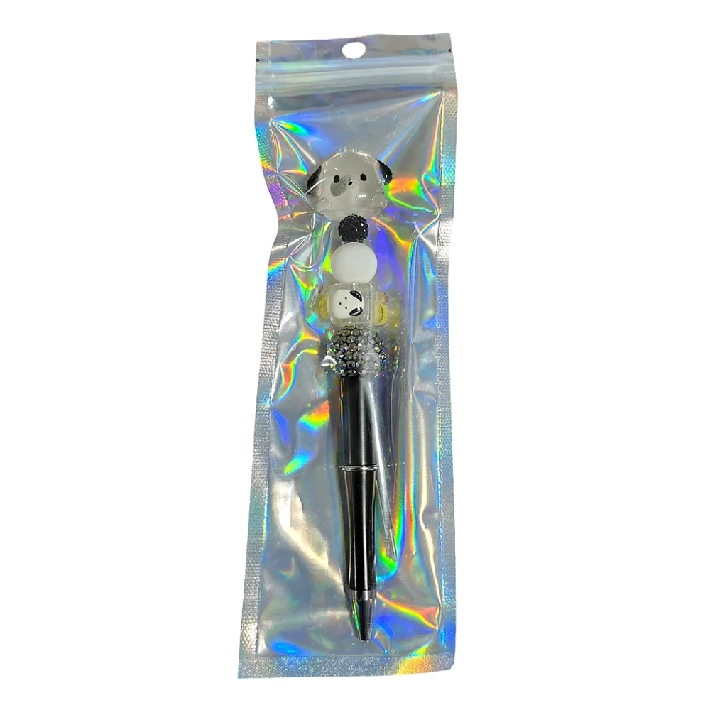 Pochacco Sanrio Beaded Ballpoint Twist Pen Blue Clear Topper